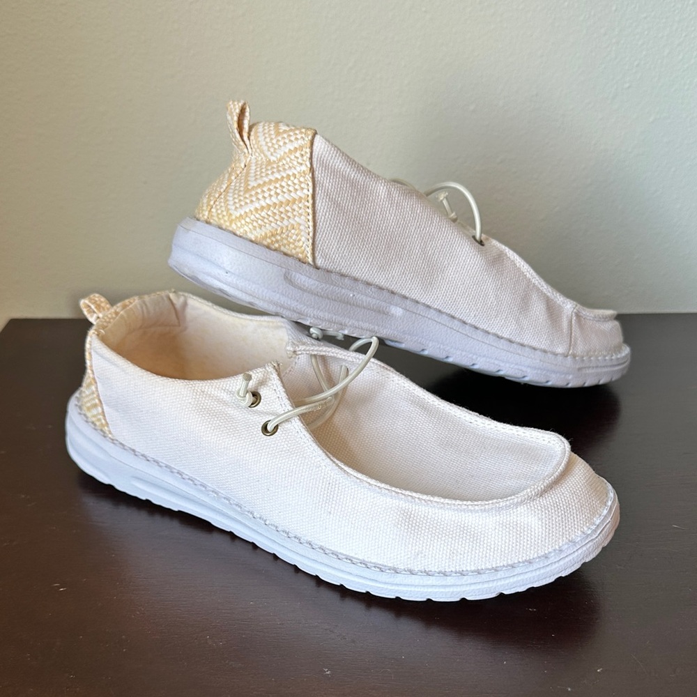 Maurices White Canvas Slip-On Shoes